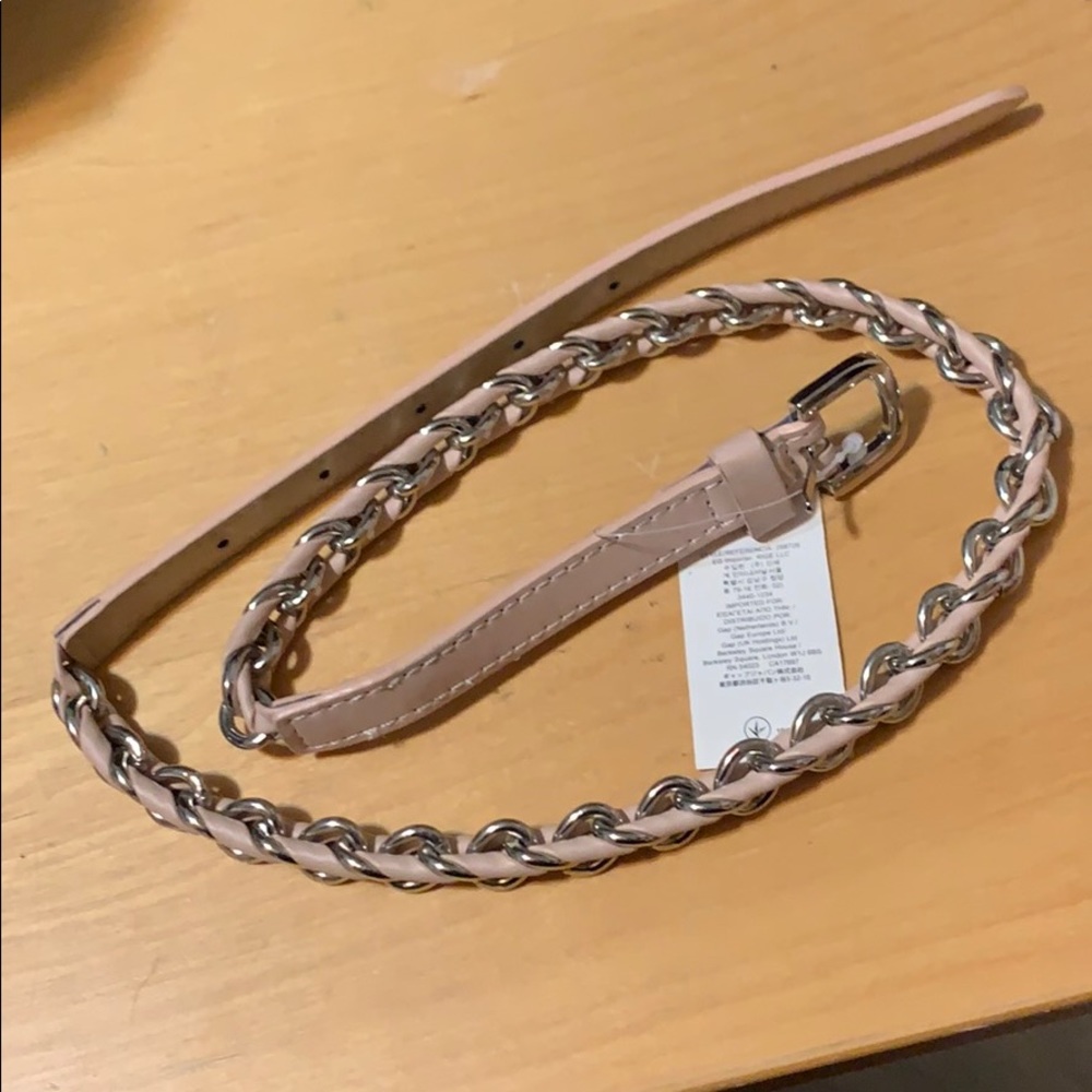 Pink nude chain belt